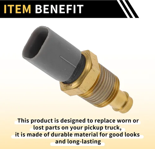 Vista 5 de Sensor de temperatura del refrigerante para Ram 1500 2011-2024 Sensor de unidad de envío de temperatura del agua Número 5149077AB tono dorado