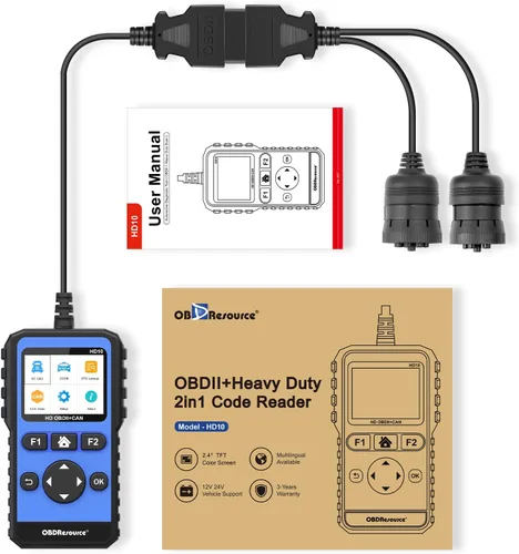 Vista 7 de OBDResource Full Systems - Herramienta de escáner de camión resistente HD OBD/EOBD/OBD2, herramienta de diagnóstico automotriz para camiones