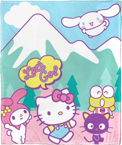 Vista 16 de Northwest Hello Kitty - Manta de seda táctil, 50 x 60 pulgadas, amigos de la playa