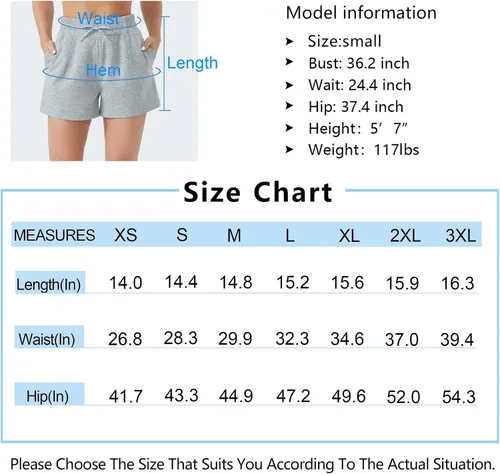 Vista 7 de THE GYM PEOPLE Pantalones cortos deportivos con cordón para mujer, cintura alta, pantalones cortos de entrenamiento de verano con bolsillos