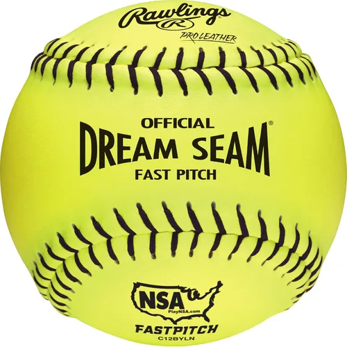 Vista 2 de Rawlings Official Dream Seam Fastpitch Softballs NSA Pro Leather Cover 12 Count
