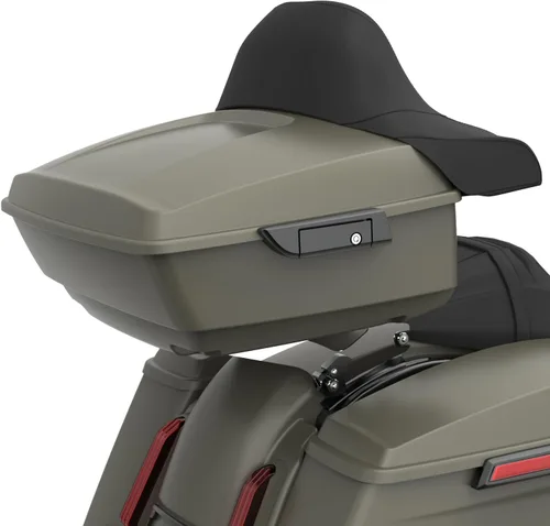 Vista 23 de Moto Onfire King Tour - Maletero con almohadilla de respaldo para Harley Touring 1997+ (Barracuda Silver)