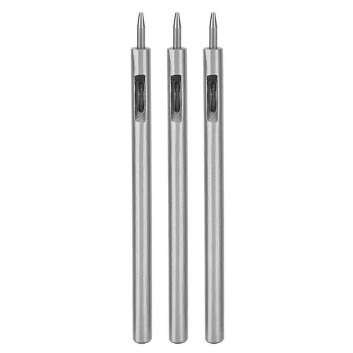 Vista 3 de YWBL-WH 3 piezas de perforador de cuero para manualidades, herramienta de perforación de acero aleado para correas de reloj, cinturones