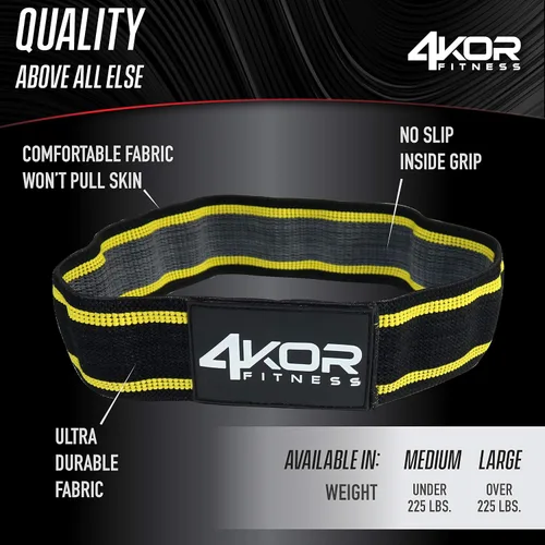 Vista 2 de 4KOR Fitness Juego de bandas de resistencia, perfecto para crossfit, yoga, terapia física y construcción de glúteos