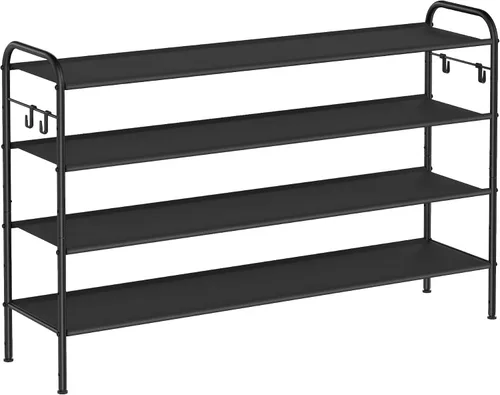 Vista 10 de SONGMICS Zapatero, Organizador de Zapatos de 2 Niveles, Estante de Zapatos de Tela con 4 Ganchos, Capacidad para hasta 12 Pares de Zapatos, Zapatero