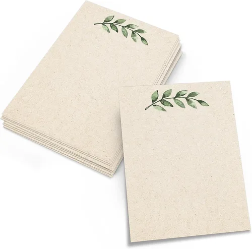 Vista 8 de 321Done Tarjetas verdes en blanco, papel kraft de 4 x 6, juego de 50 – fabricadas en los Estados Unidos, cartulina gruesa, ideal para saludos