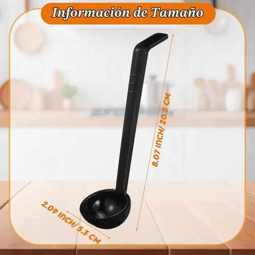 Vista 3 de Tioncy 10 cucharones pequeños de 1 onza de 7.1 pulgadas para servir salsa, sopa, aderezo, ponche, salsa, cóctel, jugos de frutas, cuchara