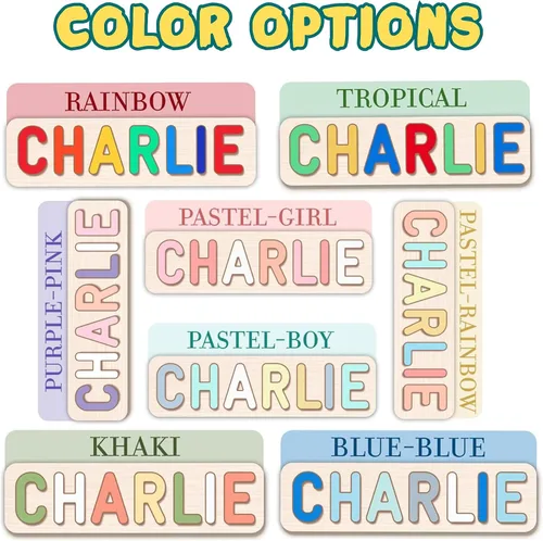 Vista 7 de Rompecabezas de nombre personalizado para niños, regalo de juguetes personalizados para bebés, rompecabezas de nombre personalizados para niños
