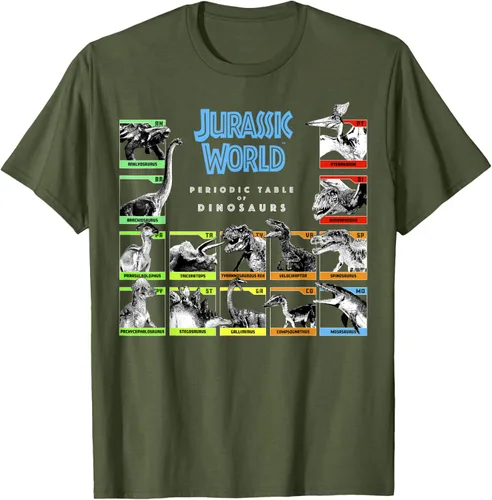 Vista 6 de Jurassic World Camiseta Periodic Table of Dinosaurs, Negro, S