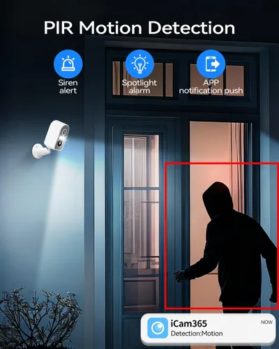 Vista 5 de KKB Cámara de seguridad celular 4G LTE magnética, cámaras de seguridad sin WiFi para interiores con SIM incorporada, cámara 2K inalámbrica