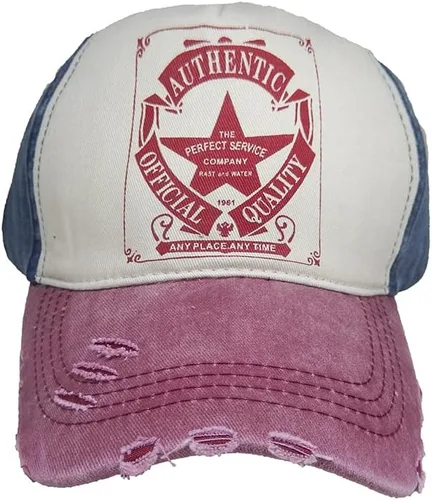 Vista 11 de Gorra de béisbol vintage con remaches de moda con letras cruzadas de algodón de mezclilla con borde deshilachado, sombrero de sol ajustable unisex