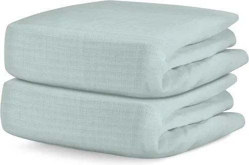 Vista 13 de Newton Baby Sábana bajera ajustable de doble capa para cuna (paquete de 2), ultra transpirable y suave, gasa orgánica, se adapta a todas las cunas
