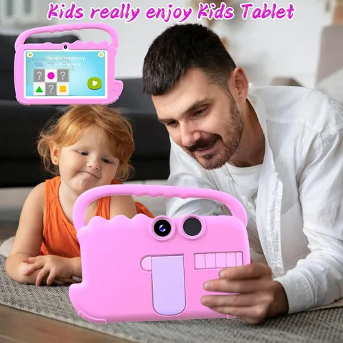 Vista 7 de YQSAVIOR Tableta para niños de 7 pulgadas para niños, Android, 2 GB de RAM, WiFi, preinstalada, control de padres, educación, educación, cámara