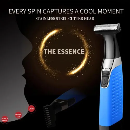 Vista 5 de KEMEI Maquinilla de afeitar eléctrica, recortadora de barba para hombres, peluquería corporal recargable por USB inalámbrico y removedor de vello