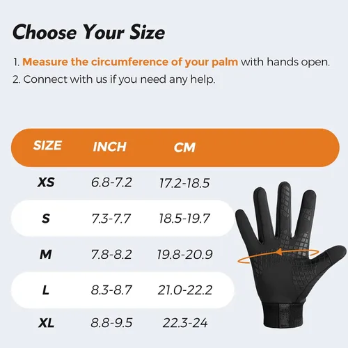 Vista 6 de FREETOO Waterproof Winter Gloves with Fleece Lining for Cold Weather for Men, Windproof Touchscreen Warm Gloves for Snow Running Cycling Driving
