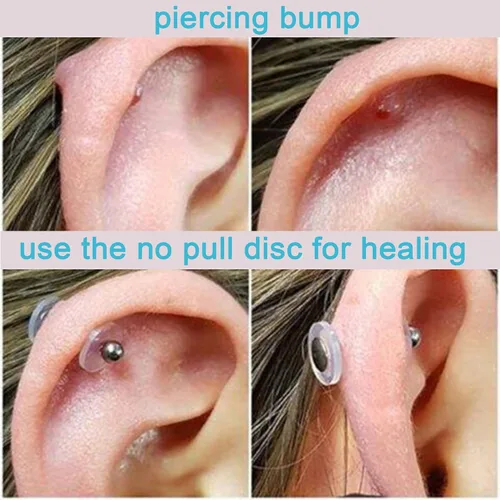 Vista 3 de MODRSA Almohadillas de disco transparente sin tirones de plástico para piercing Bump, discos de silicona, disco de perforación de silicona