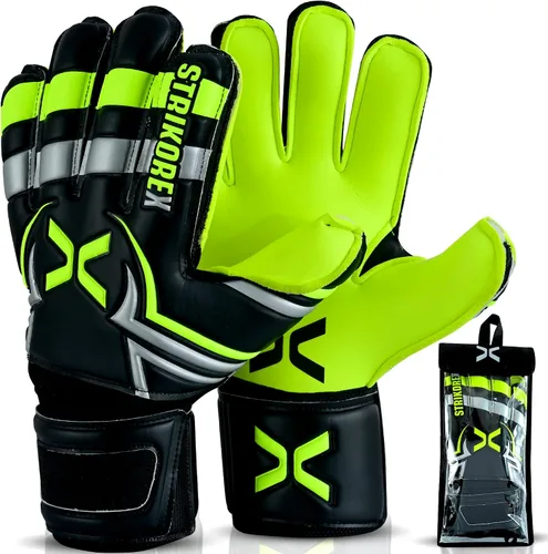 Vista 11 de Guantes de portero para niños y jóvenes con palma de látex de 0.157 in, agarre fuerte, guantes de fútbol para adultos y niños con dedos