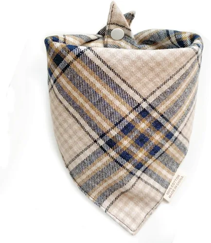 Vista 15 de AnF Bandana de Cumpleaños a Cuadros para Perro y Pañuelo Triangular para Perro - Algodón Suave, Doble Capa, Bandanas Lavables con Botón Ajustable