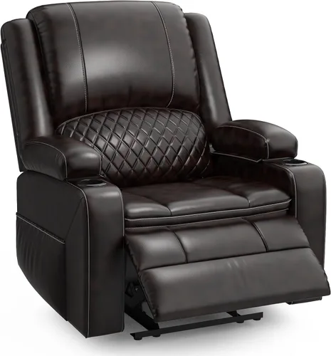 Vista 15 de Sofá reclinable de 3 plazas, sofá reclinable con consola elevable (tela, azul) Reclining Sofa with USB Removable Armrest, RV Sofa with Cup Holder