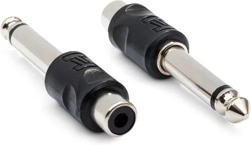 Vista 3 de Adaptador TS de 0.25 pulgadas para cable RCA GPR101 (2 unidades), de Hosa , Negro