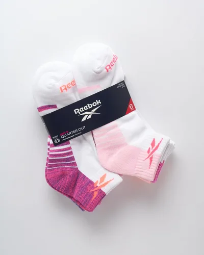 Vista 2 de Reebok Calcetines de compresión de arco atlético para niñas (6 unidades)