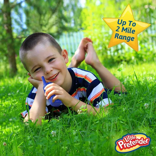 Vista 4 de Little Pretender Walkie Talkies para niños, rango de 2 millas, 3 canales, luz de flash incluida