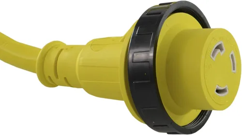 Vista 2 de Conntek 17105-012RE 30Amp Marine Shore Cordset amarillo, 12 pies