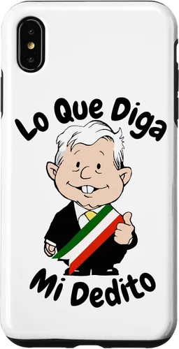 Vista 11 de Funda para iPhone 16 Lo Que Diga Mi Dedito Divertida Caricatura AMLO Amlito México 4T