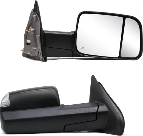 Vista 9 de Espejos de remolque compatibles con Dodge Ram 1500 2002-2008, Dodge Ram 2500 2003-2009, 3500, camioneta pickup, espejos de remolque ajustables