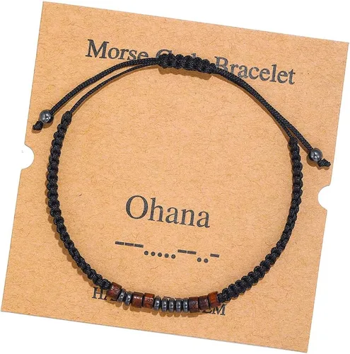 Vista 16 de Pulseras de Código Morse para Mujeres y Hombres, Regalos para Ella, Mejor Amiga, Pulseras Inspiradoras Divertidas para Mujeres, Joyería Ajustable