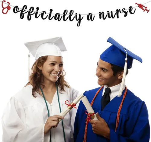 Vista 5 de Cartel oficial de una enfermera – Felicidades Enfermera Grad/Nailed It/BSN/RN/NP/LPN – Suministros de decoración de fiesta de graduación