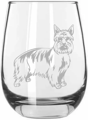 Vista 151 de Shar Pei (chino) - Vaso de vino sin tallo grabado para perro, 15.25 onzas