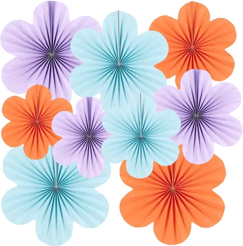 Vista 26 de SUNBEAUTY Abanicos de papel dorados y negros para fondo de fiesta de té, boda, primavera, cumpleaños, aula, baby shower, Halloween, decoración