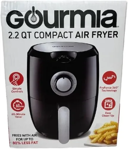 Vista 2 de Gourmia Freidora de aire compacta de 2.2 cuartos de galón (negro)