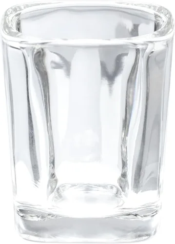 Vista 2 de Thirsty Rhino Keras, vaso de chupito cuadrado de 2 onzas con base pesada, vidrio transparente, juego de 4
