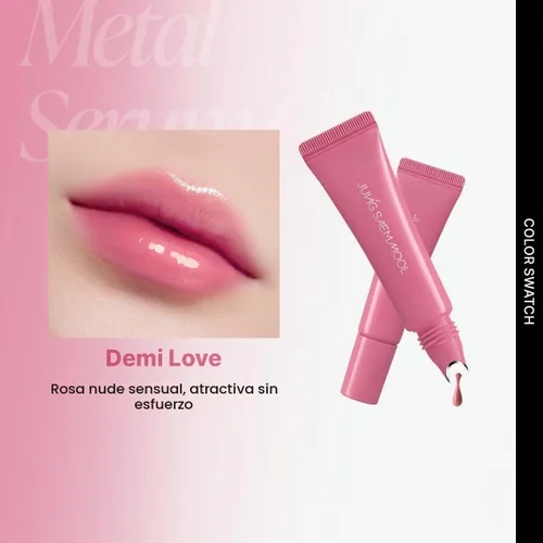 Vista 3 de LIP-PRESSION Metal Serum Gloss Brillo de labios coreano (Demi Love)