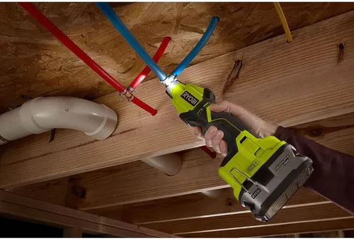 Vista 6 de Ryobi Herramienta de abrazadera de tubo PEX inalámbrica ONE+ de iones de litio de 18 voltios (solo herramienta) P660 La batería y el cargador se