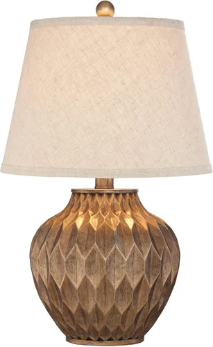 Vista 9 de 360 Lighting Buckhead - Juego de 2 lámparas de mesa pequeñas de estilo tradicional de 22 pulgadas de alto, urna geométrica de bronce cálido
