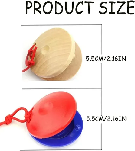 Vista 2 de 12 piezas de castañuelas musicales instrumentos, tablero de aplausos música educativa
