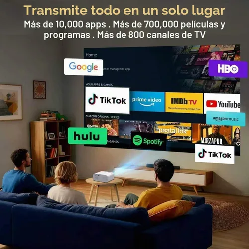 Vista 2 de Mini proyector inteligente, proyector portátil 1080P 4K
