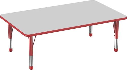 Vista 55 de FDP - Mesa rectangular para actividades escolares y aulas (24 x 36 pulgadas), patas gruesas para niños pequeños, altura ajustable de 15 a 24