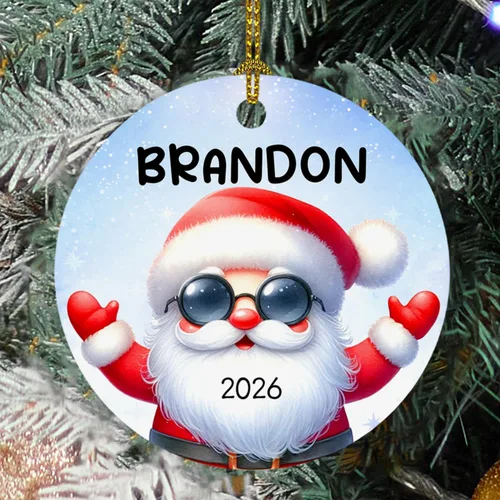 Vista 10 de Adorno de cristal de Navidad personalizado con nombre, muñeco de nieve personalizado para árbol de Navidad 2025, nuevo adorno de Navidad para bebé