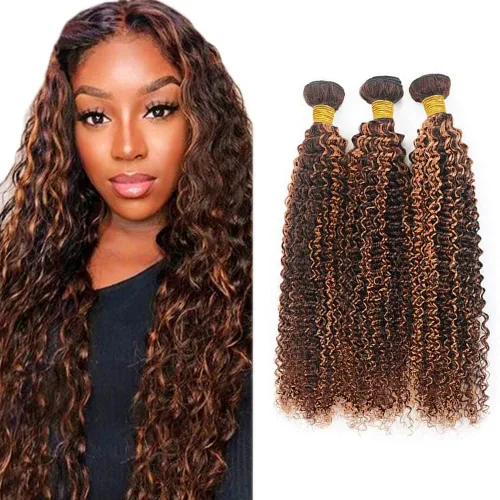 Vista 137 de 300g 1B27 Human Hair Bundles Honey Blonde Bundles Human Hair 10A Brazilian Virgin Remy Hair Extensions 8 10 12 Inch