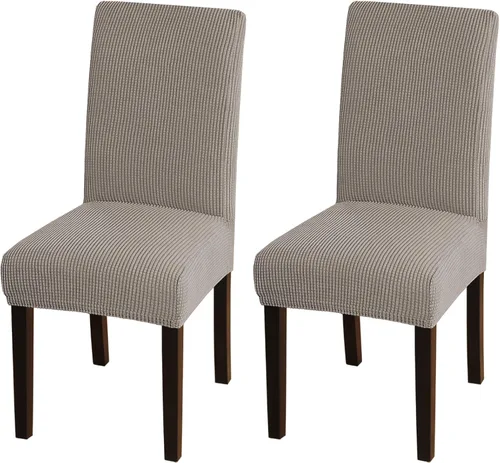 Vista 67 de Turquoize - Juego de 2 fundas elásticas para sillas de comedor, fundas lavables removibles para sillas de comedor, fundas de asiento para sillas