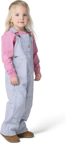 Vista 3 de Carhartt Overol con peto de lona de ajuste holgado para niños Azul (Blue Horizon)