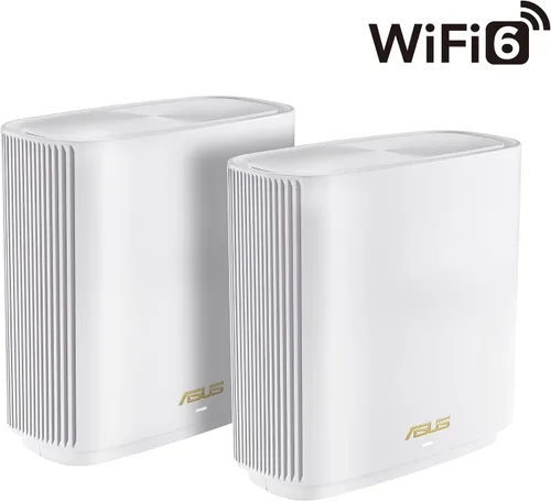 Vista 2 de ASUS ZenWiFi XT9 AX7800 Tri-Band WiFi6 Mesh WiFiSystem (paquete de 2), 802.11ax, hasta 5700 pies cuadrados y más de 6 habitaciones, AiMesh, blanco