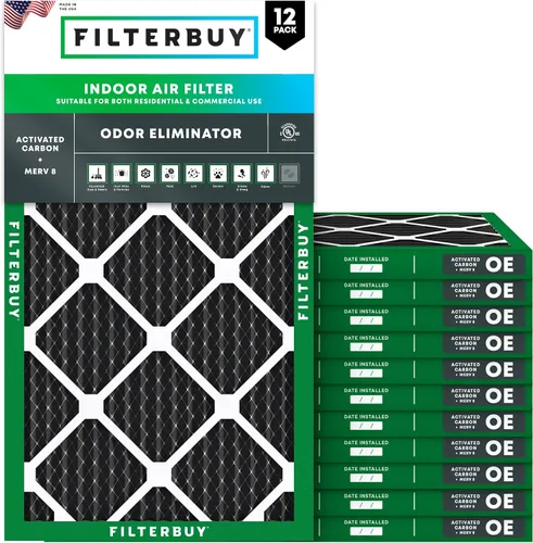 Vista 12 de Filterbuy Filtro de aire MERV 8 de 10 x 10 x 1 pulgadas (paquete de 12), filtros de aire plisados para calefacción, calefacción, aire acondicionado