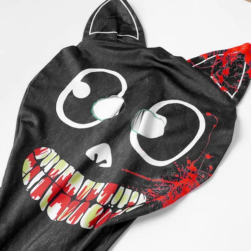 Vista 2 de Kids Boys Cartoon Cat Costume Scacy SCP BAD KARMA Halloween Cosplay Creepy Evil Bodysuit Horror Jumpsuit Party Outfit