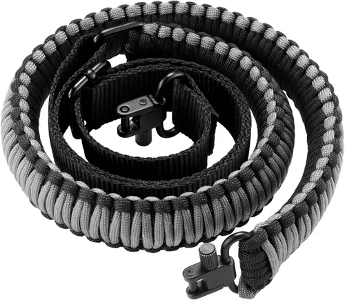 Vista 8 de CVLIFE Correa de Rifle 550 Paracord de 2 Puntos con Giratorio Tri-Lock para Caza y Exteriores Length of 39" to 50", Sturdy Nylon Webbing Strap