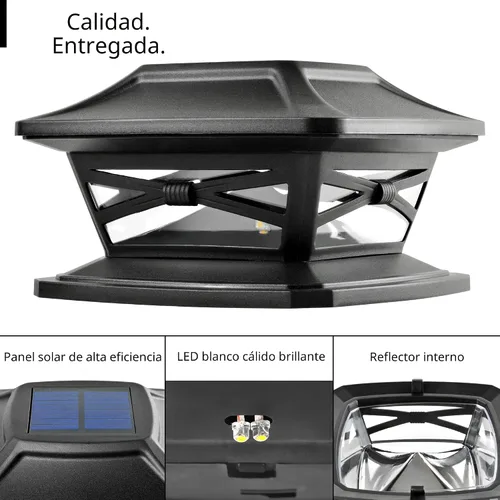 Vista 2 de Davinci Lighting - Lámpara solar Flexfit para exteriores con base para postes de madera de 4 x 4, 5 x 5 y 6 x 6 pulgadas, luz LED brillante